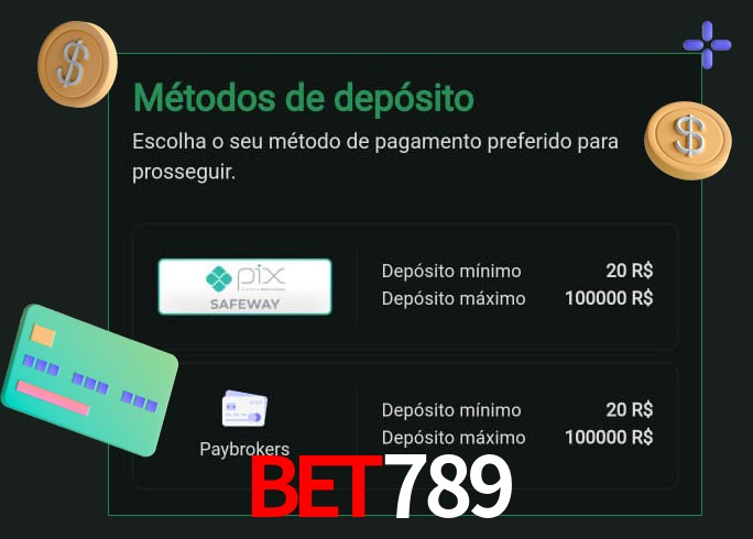 O cassino bet789 oferece uma grande variedade de métodos de pagamento